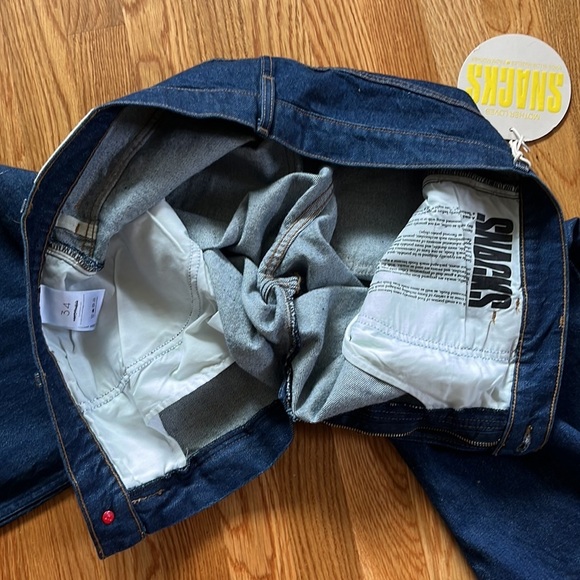 Mother SNACKS! The Fun Dip Utility Puddle Jeans in Cold Brew NWT Size 34 - Picture 14 of 16